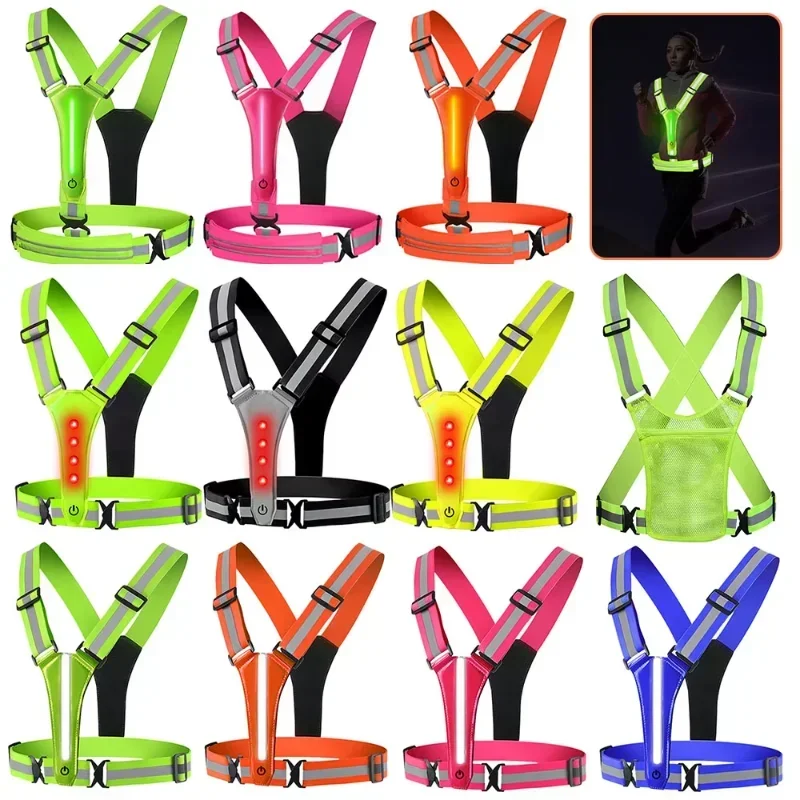 Reflective Running Gear Vest - Chaleco Reflectante LED para Correr, Chaleco