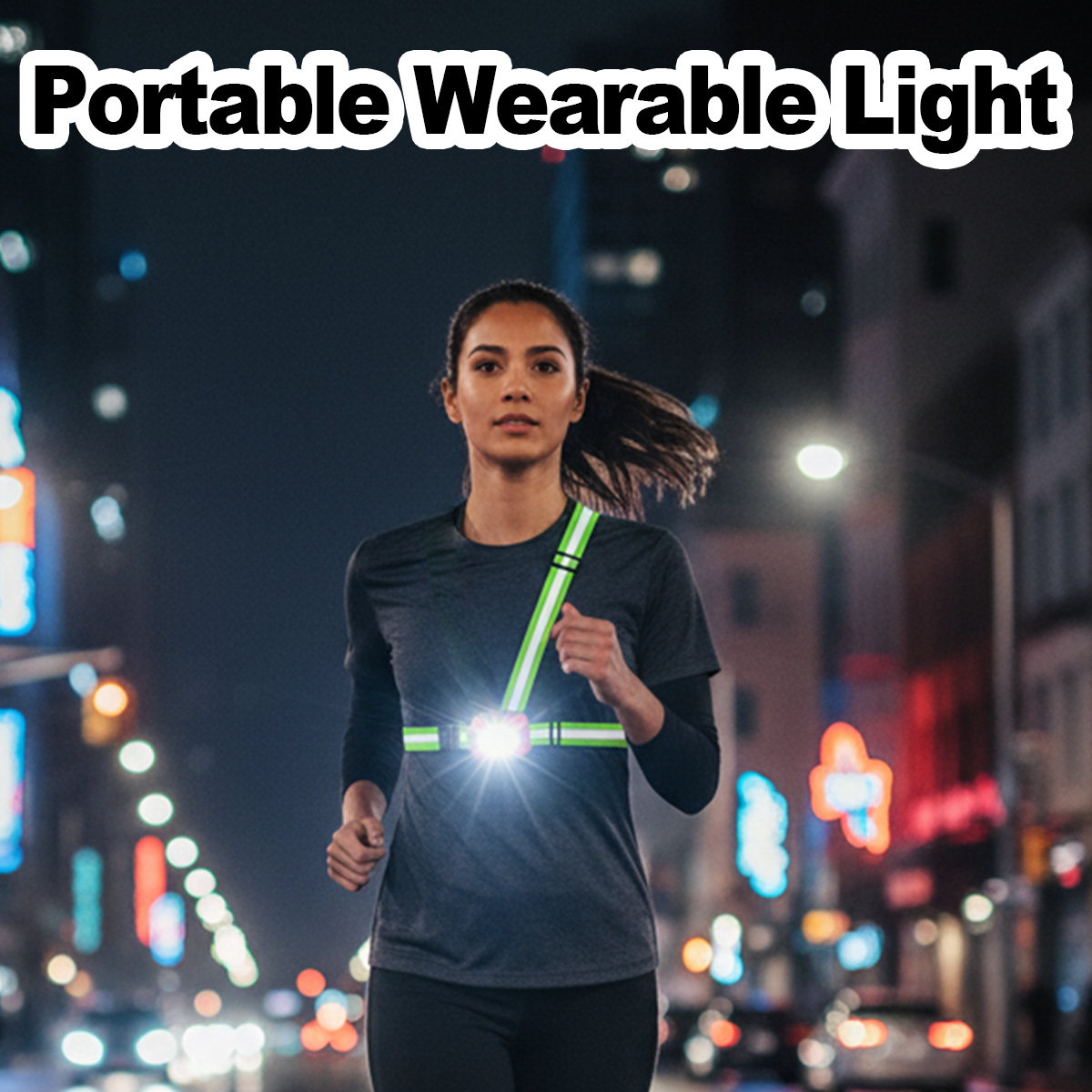 Reflective Running Gear Vest - Luz para correr, recargable por USB,