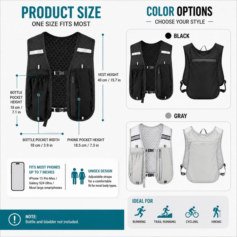 Chaleco Reflectante Ligero par - Running Gear For Your Phone reseña y precio