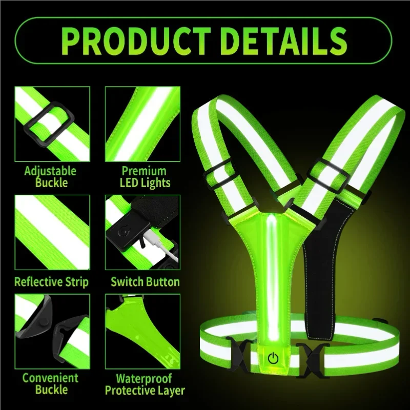 Chaleco Reflectante LED para C - Reflective Running Gear Vest reseña y precio