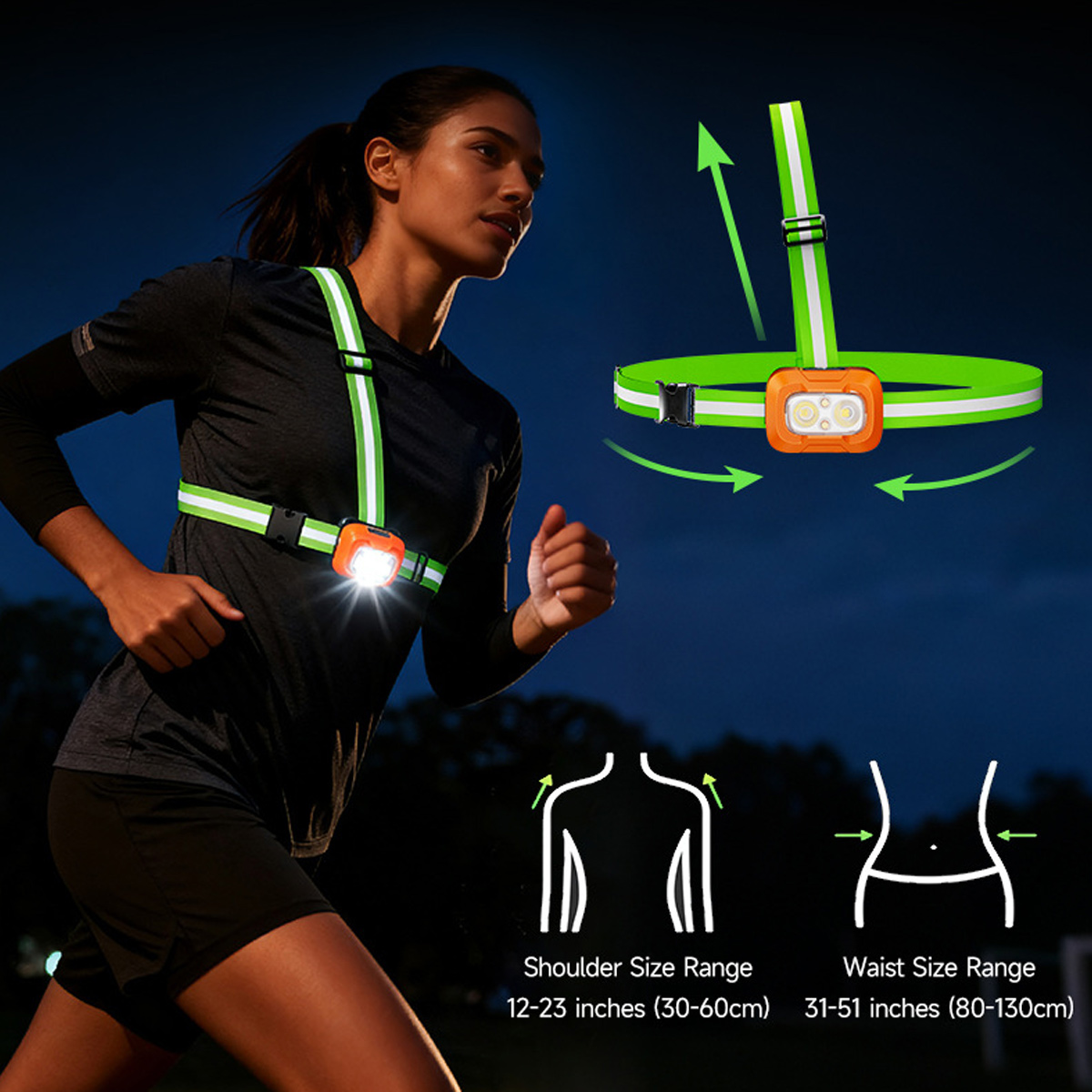 Luz para correr, recargable po - Reflective Running Gear Vest reseña y precio