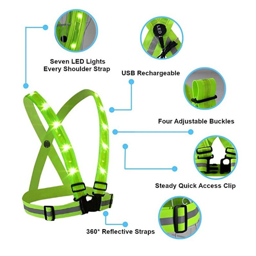 Nuevo Chaleco de Seguridad LED - Reflective Running Gear Vest reseña y precio
